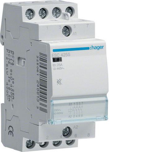 HAGER ESC425S - Instalační stykač 25A,4S,230V AC