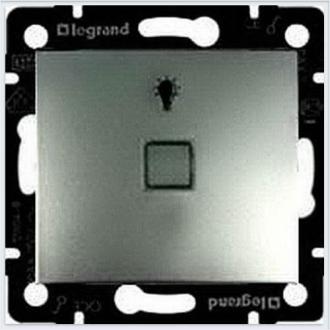 LEGRAND Valena 770113  Spínač tlačítkový podsvícený, symbol světla, hliník